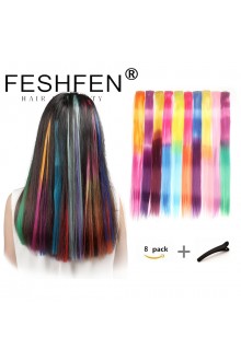 FESHFEN彩色假發(fā)片漸變假發(fā)一片式接發(fā)片挑色假發(fā)片直發(fā)片