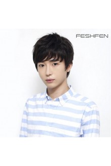 FESHFEN韓版真人發(fā)頭套男生短直發(fā)蓬松個(gè)性學(xué)生超酷時(shí)尚男士假發(fā)